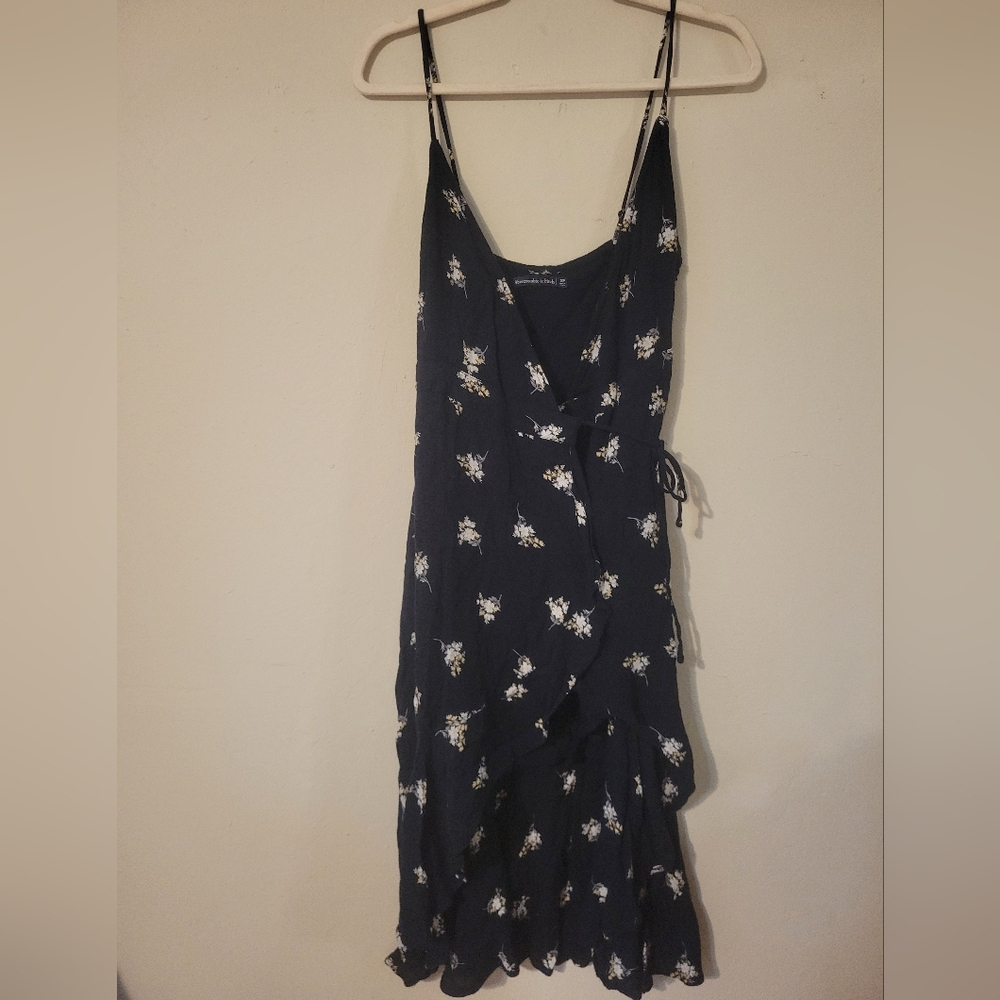 Abercrombie & Fitch Navy Floral Asymmetrical Dress